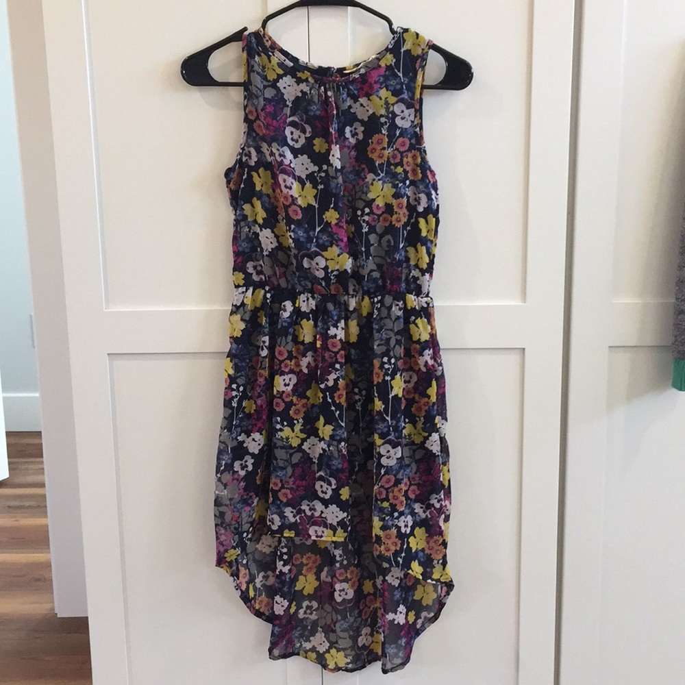 Girls floral pattern dress for the holidays.
